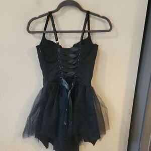 Elegant Black Lace-Up Dress